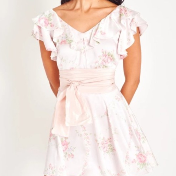 🎀 NWT Love Shack Fancy Frankie Silk Mini Dress 🎀 - Picture 4 of 6